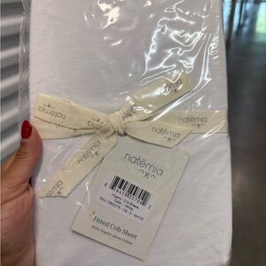 Natemia Organic cotton White Fitted Crib Sheet